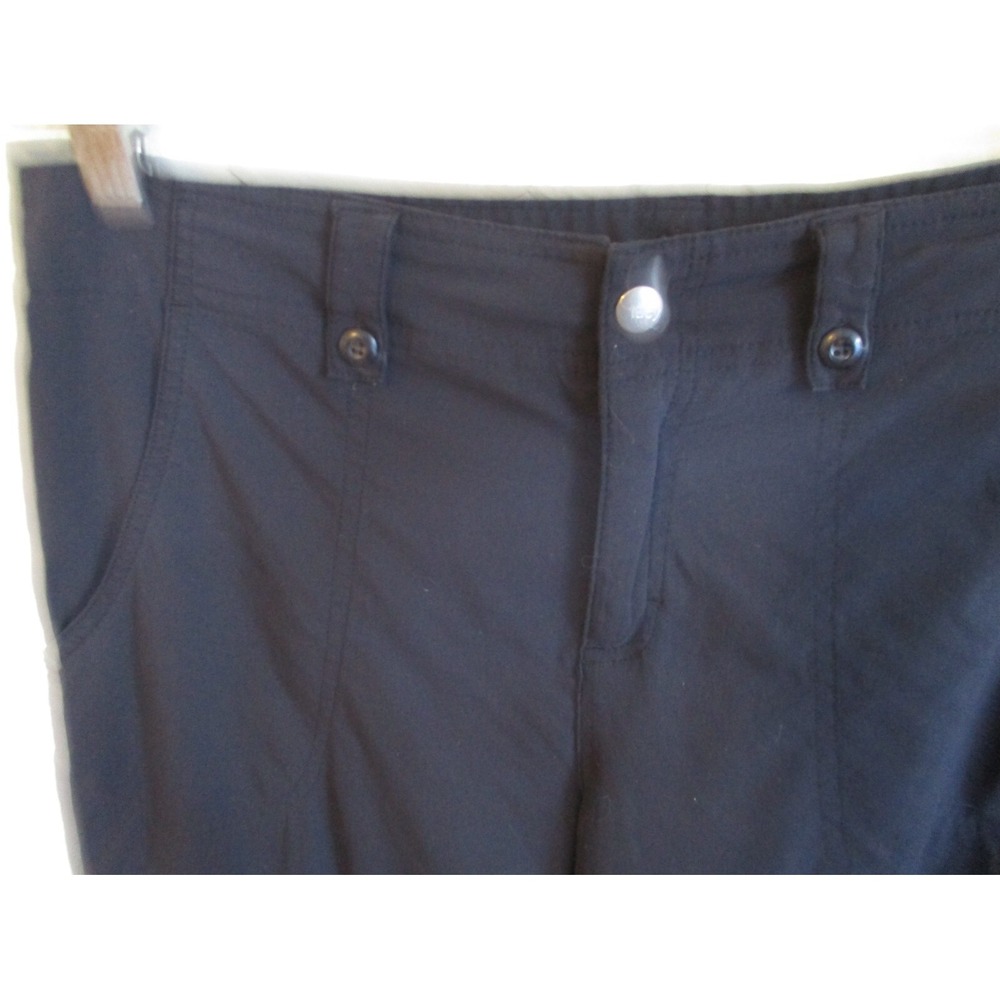 Black Lucy Stretch Nylon Capri Pants Size 6 Roll Tab Cuff - Picture 4 of 7